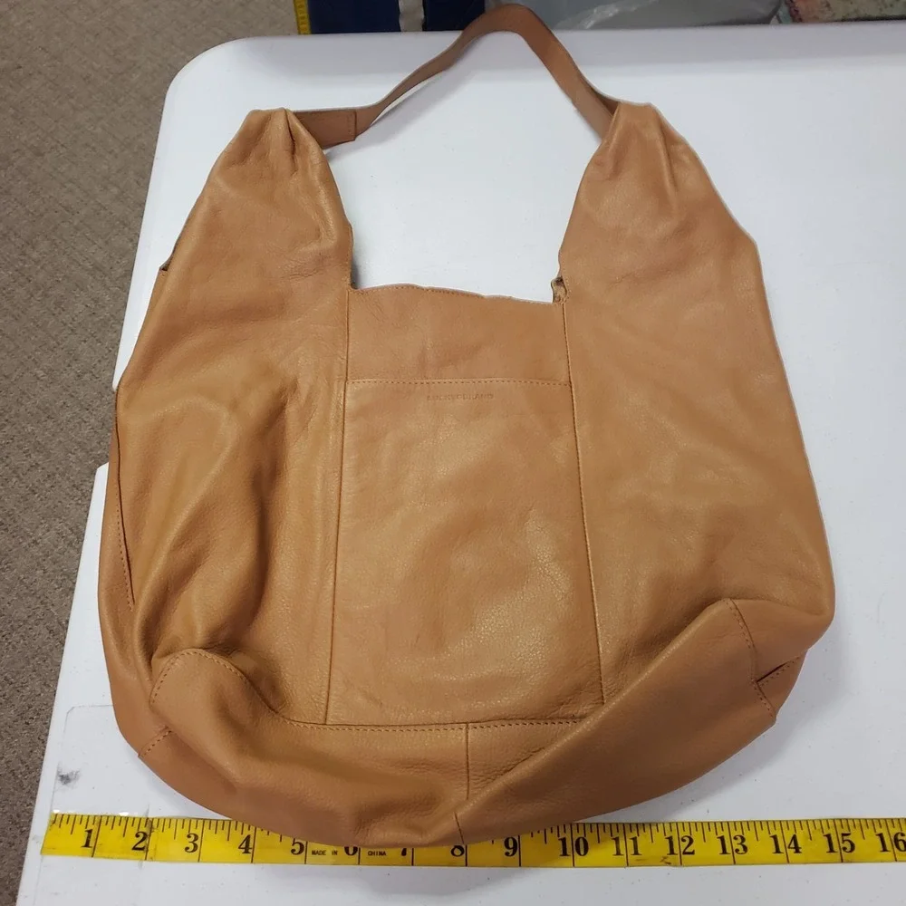 Lucky Brand Womens Large Leather Hobo Shoulder Bag Brown Western Boho Hippie